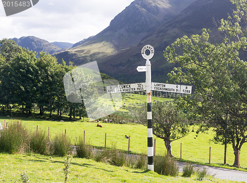 Image of Buttermere sign in english lake district