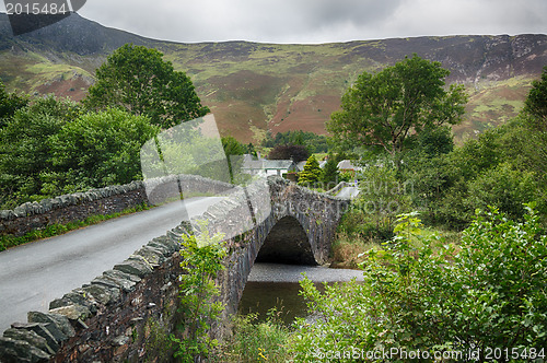 Image of Bridge over small river at Grange in Lake District