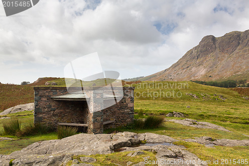 Image of Hikers shelter at Wast Water in lake district