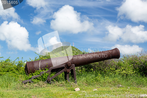 Image of Old cannon rusting on St Martin Caribbean