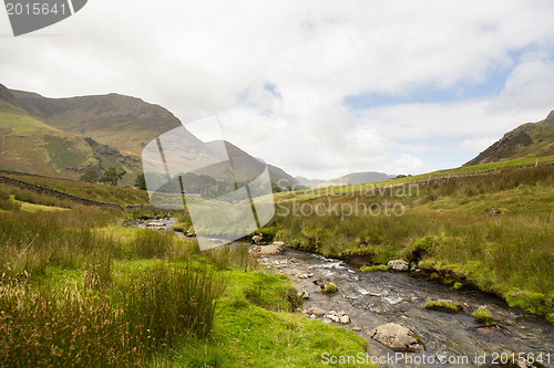 Image of Rocky stream leads towards Buttermere