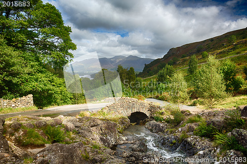 Image of Ashness Bridge over small stream in Lake District