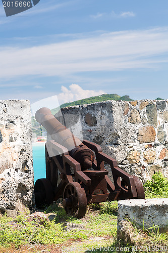 Image of Old cannon rusting on St Martin Caribbean