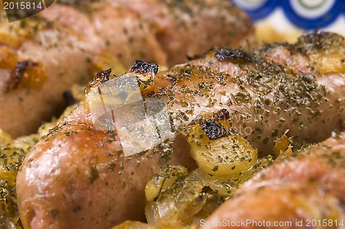 Image of Roasted sausages with sauerkraut - polish dish