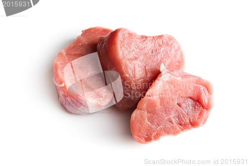 Image of sliced raw pork meat