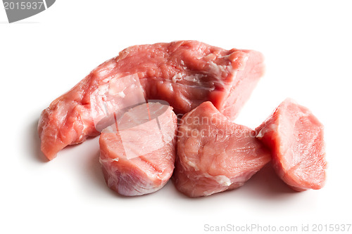 Image of sliced raw pork meat