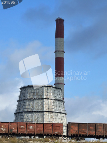 Image of Industrial factory and cargo train