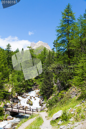 Image of Bridge on mountain river