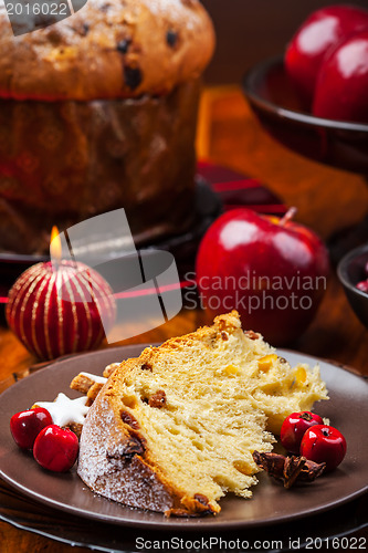 Image of Traditional panettone cake for Christmas