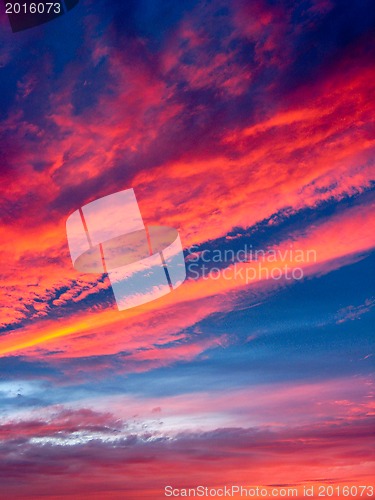 Image of The landscape with heaven and red sunset