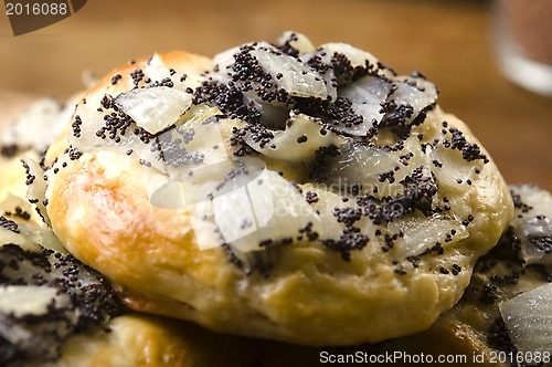 Image of Cebularze - traditional polish cake with onion and poppy seed