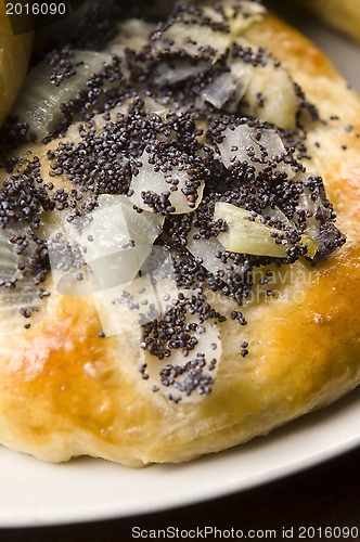 Image of Cebularze - traditional polish cake with onion and poppy seed