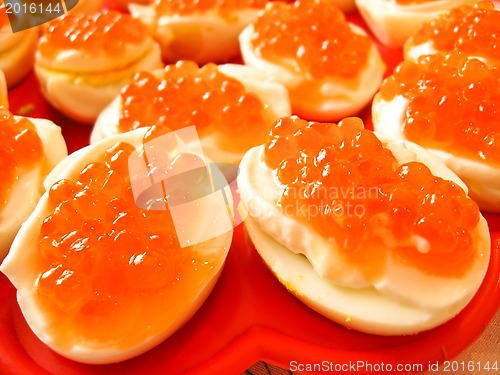 Image of Sandwich with red caviar