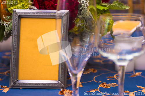 Image of Wine glasses at a buffet