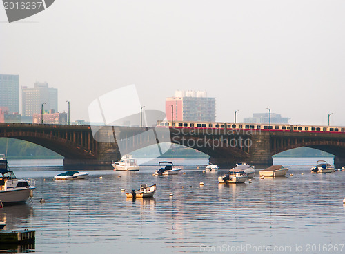 Image of Boston Longfellow Bridge and Red Line