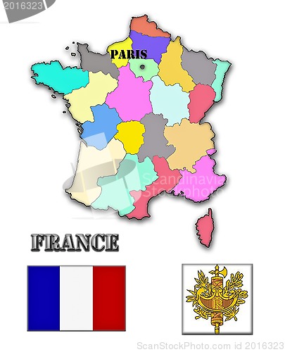 Image of The map and the arms of France