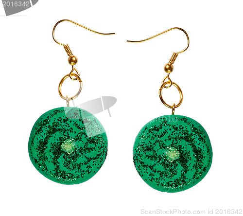 Image of Earrings with sequins. galaxy