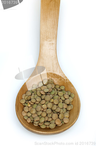 Image of Lentil in wooden spoon