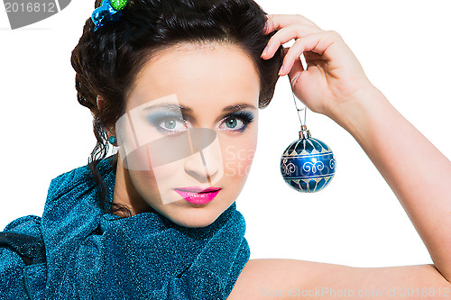 Image of beautiful girl with New Year's accessoties
