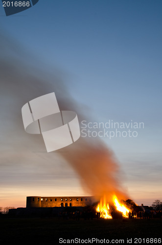 Image of Bonfire at an old castle