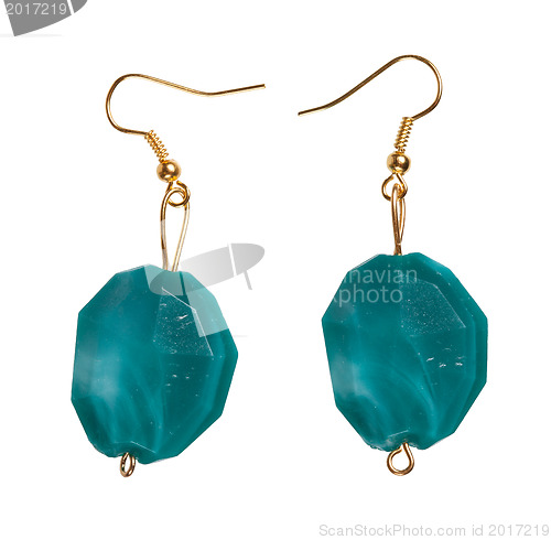 Image of Earrings made of cut glass turquoise
