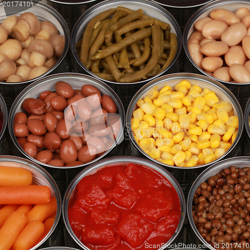 Image of Collection of canned vegetables