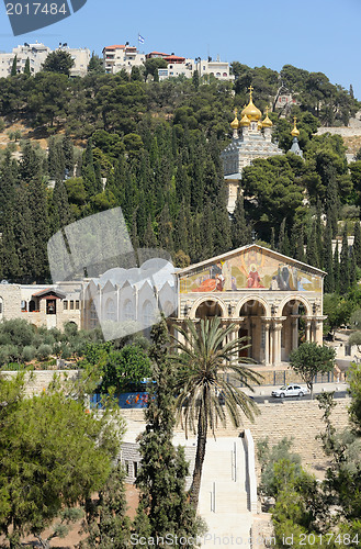 Image of Mount of Olives, view from the walls of Jerusalem.