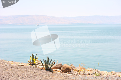 Image of Lake Kinneret at dawn 