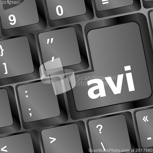 Image of Closeup of avi key in a modern keyboard