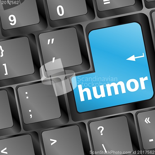 Image of keyboard with humor word