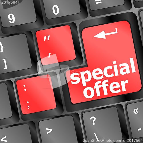 Image of special offer button on computer keyboard