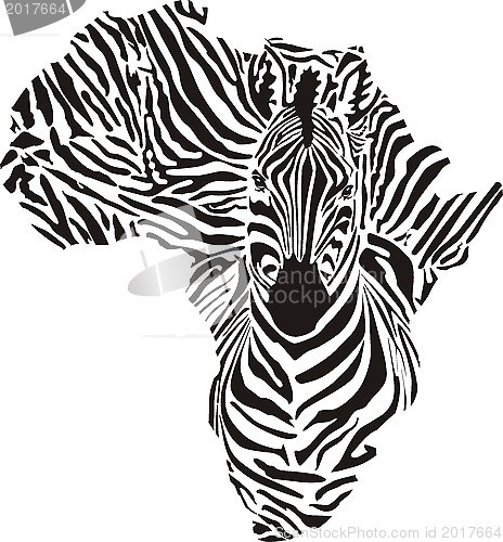 Image of Africa in a zebra  camouflage