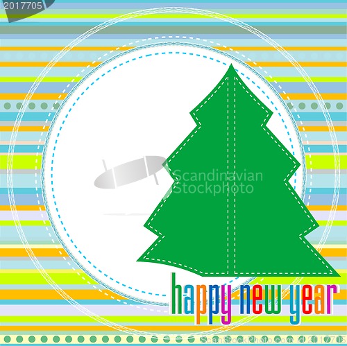 Image of Happy new year background with green tree