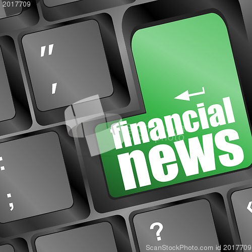 Image of financial news button on computer keyboard