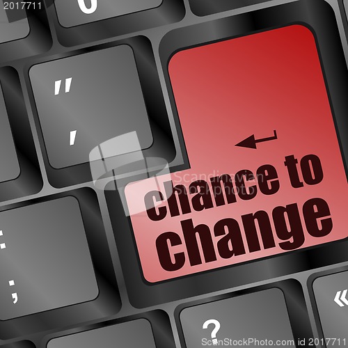 Image of chance to change key on keyboard showing business success