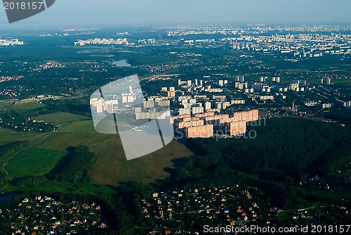 Image of aerial view of town