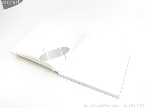 Image of Blank book with white cover on white background. 