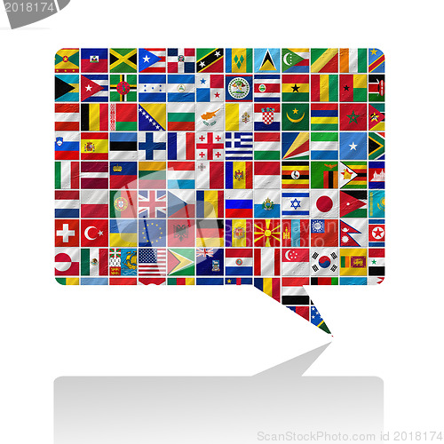 Image of flags of the world with icon set