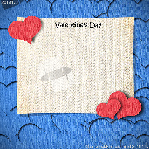 Image of romantic Valentine's Day card with photo frame 