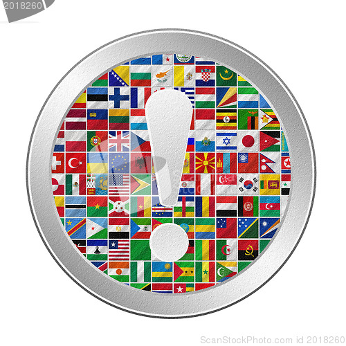 Image of flags of the world with icon set