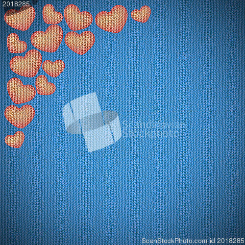 Image of Valentines day background frame with heart shaped ornament 