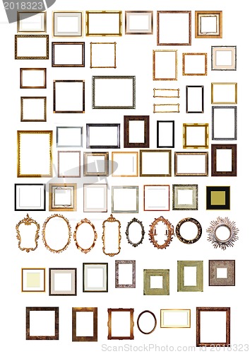 Image of picture gold frames with a decorative pattern