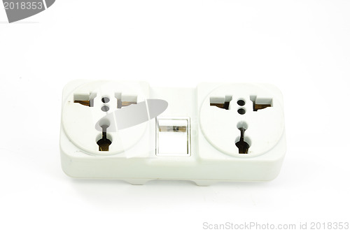 Image of Power Adapters on White Background 