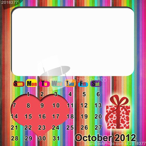 Image of Calendar 2012 with sparkling hearts 