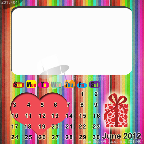 Image of Calendar 2012 with sparkling hearts 