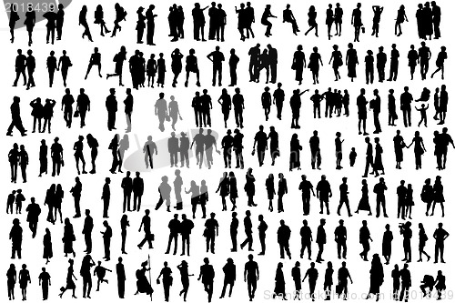 Image of Big set of people silhouettes 