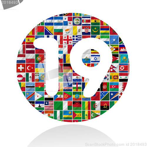 Image of flags of the world with icon set