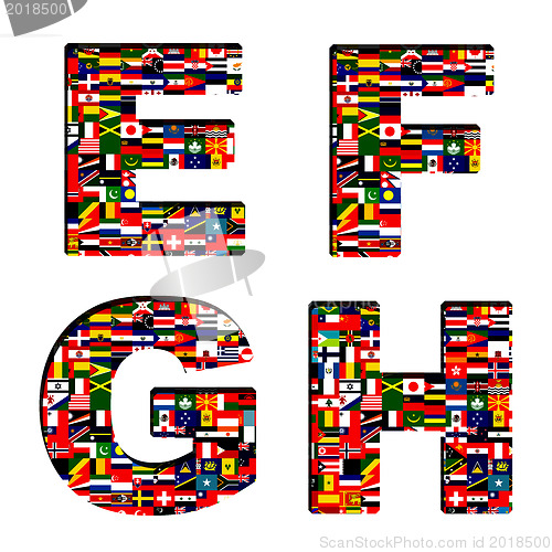 Image of National flags of font