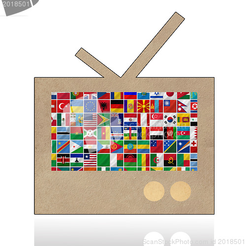 Image of flags of the world with icon set