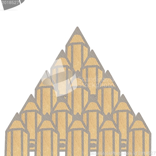 Image of pencil paper craft stick on white background 